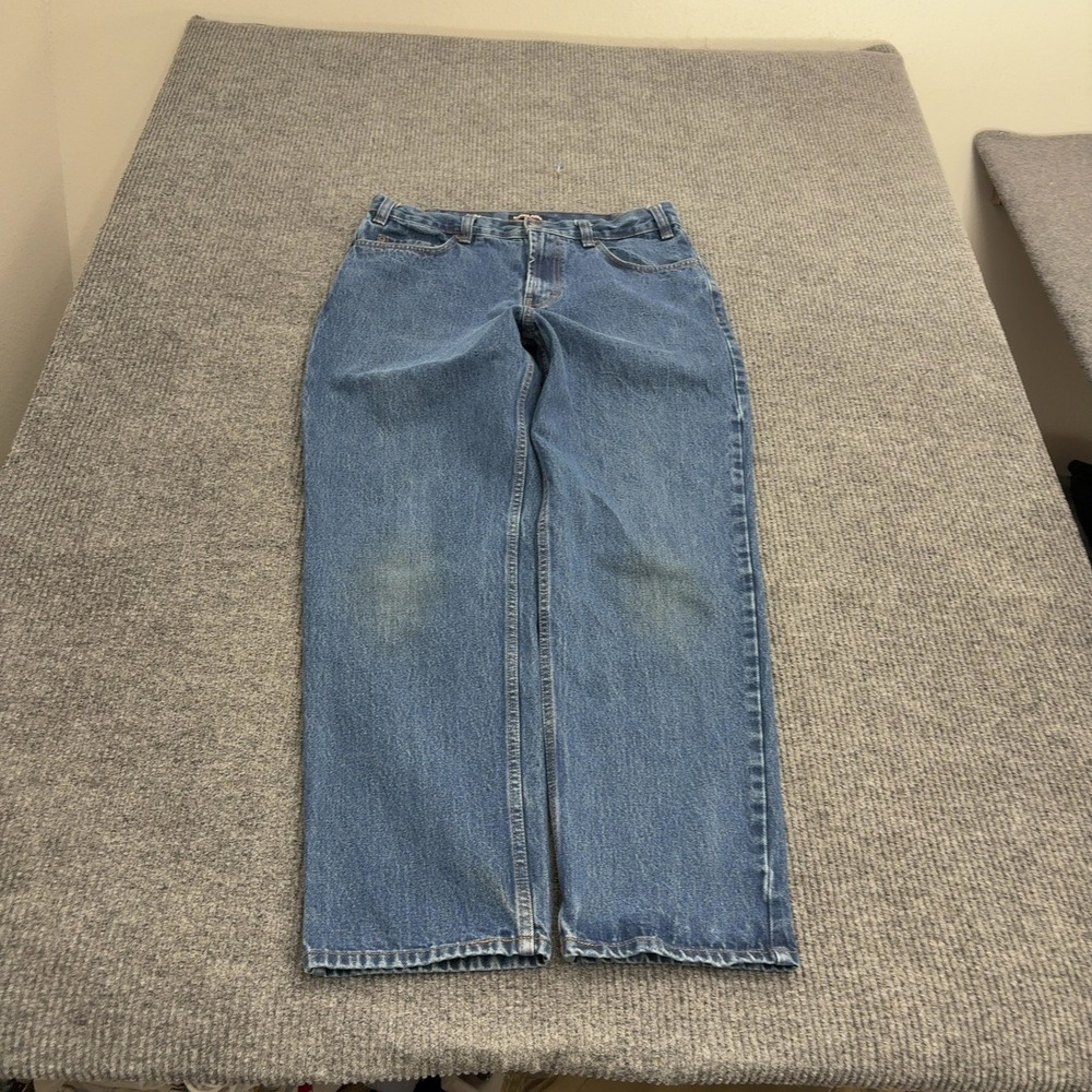 Kirkland Signature Jeans Mens 34 Blue Cotton Straight Leg Classic Casual Style